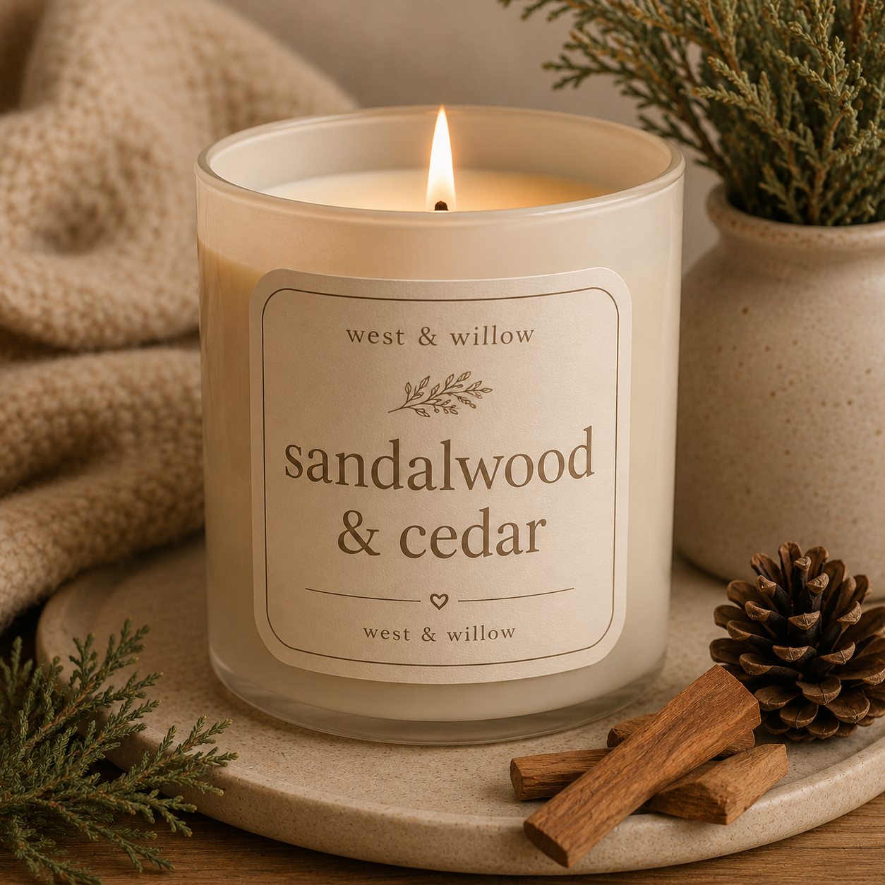 Sandalwood & Cedar Candle 🌲🕯️